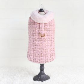Chantel Tweed Dog Coat (Color: PINK, size: LG)