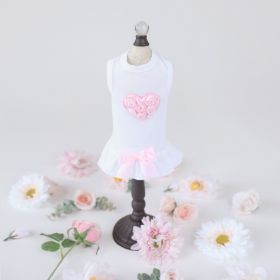 Puff Heart Dog Dress (Color: PINK, size: MD)