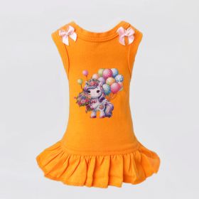 Party Girl Dog Dress (Color: Orange, size: MD)