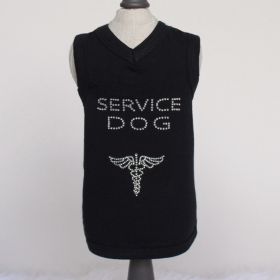 Service Dog Tank (Color: Black, size: LG)