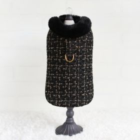 Chantel Tweed Dog Coat (Color: Black, size: MD)